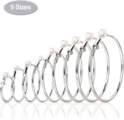 6 Pairs Clip on Hoop Earrings Non Piercing Earrings Set for Women and Girls, 6 Sizes in Saudi Arabia