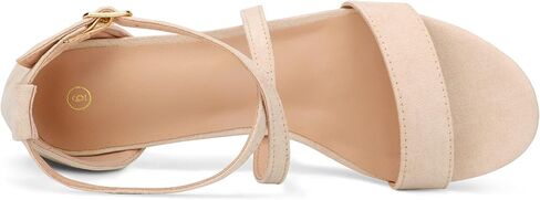 mysoft Women's 2.25 Inch Low Chunky Heels Dress Pump Open Toe Cross Ankle Strap Wedding Block Heeled Sandals in Kuwait