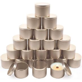 Candle Tins 8oz, 24-Pack Premium Matte Green Candle Jars for Making Candles, Empty Candle Tins with Lids, Bulk 8 oz Candle Containers Candle Vessels for Making Candles - Green