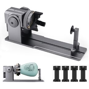 دوارة تشاك متعددة الوظائف من Atomstack R1 للنقش بالليزر، أسطوانة دوران ليزر 3 في 1، تعديل 180 درجة لحلقات النقش، الأجسام الكروية، الأكواب ذات المقابض أو العناصر غير المنتظمة إلخ in Kuwait