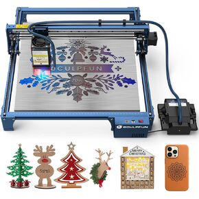 نقش ليزر SCULPFUN S30 Pro Max مع مساعدة هواء تلقائية، قاطع ليزر CNC بقدرة 20 وات، آلة نقش بالليزر عالية الدقة 130 وات لتلوين نقش المعادن، مساحة قابلة للتوسيع إلى 36.8 × 35.6 بوصة in Kuwait