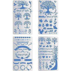 BENECREAT 4 قطع استنسل نقش معدني مقاس 10.16 سم × 17.78 سم استنسل معدني لرقم الحروف لنحت الخشب والرسومات وحرق الخشب، مشروع النقش وسجل القصاصات in Kuwait