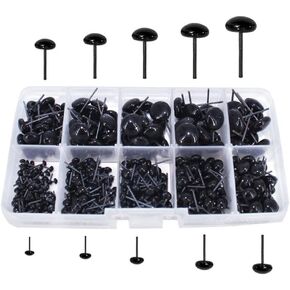 Bestartstore 1Box(100pcs) 3/4/5/6/7/8/9/10/11/12mm Amber Glass Eyes Kits for Needle Felting Bears Dolls Decoys Sewing