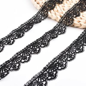 URROMA White Lace Trim, 14.5 Yards Vintage Embroidery Floral Lace Fabric for Sewing Gift Wrap Wedding Decor DIY Crafts Home Decor