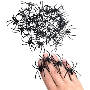 Black Halloween Realistic Spider Rings 36 Pcs. (Plastic) Kids Size! Great Bulk Pack for Party Favor, Cup Cake Decor Toppers, Costume Accessory. (36 Pack) in Saudi Arabia
