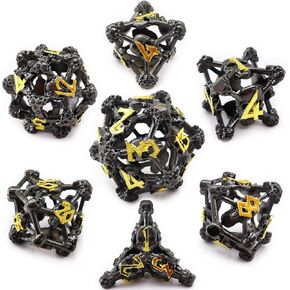 HAOMEJA DND Metal dice Color Changing Temperature dice D&D Set Dungeons and Dragons Role Playing Dice Black White