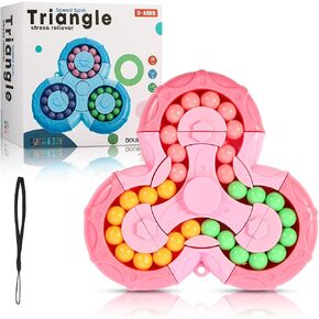 Magic Cube Bean Puzzle,Rotate and Puzzle,Stress and Anxiety Relief Fidget Toys,Brain Teasers Travel Games for Kids Teens Adults,Sensory Toys for Autistic ADHD,Pop Birthday Gift(Blue) in Saudi Arabia