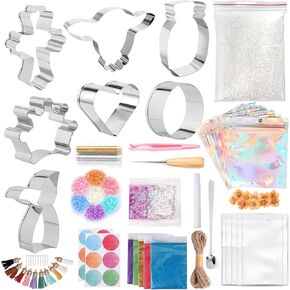 Aoibrloy 60PCS Freshie Making Kit, Car Freshies Starter Kit with Unscented Aroma Beads, Freshies Cutters, Mica Pigment, Bags, Rope and Accessories for Making Car Air Freshener in Kuwait