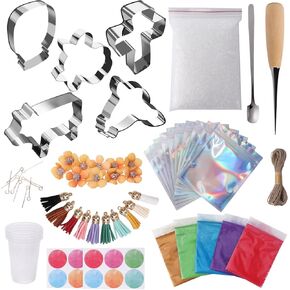 Aoibrloy 58PCS Freshie Making Kit with Instructions, DIY Car Freshie Supplies with Unscented Aroma Beads, Freshies Cutters Molds and Accessories for Making Car Air Freshener in Kuwait