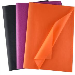 MIAHART Black Tissue Paper Bulk for Gift Wrapping 60 Sheets Black Tissue Paper for Gift Bags Packaging Floral Birthday Christmas Halloween DIY Crafts Pompoms Confetti Decor