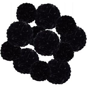 Hocansen 12Pcs Tissue Paper Pompoms 10/12in Paper Flower Ball for Birthdays and Special Occasions Party Hanging Decoration (10in+12in，Red) in Kuwait