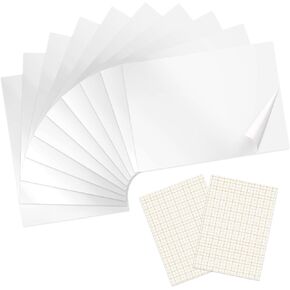 SHARE&CARE Permanent Adhesive Vinyl Sheets (12 Packs, 12"x10") 10 Vinyl Sheets & 2 Transfer Tape Sheets for Party Decoration, Sticker, Car Decal, Craft Cutter Machines, Printers (Multicolour)