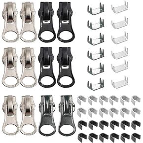 Zipper Repair Kit Replacement Slider: YZSFIRM 247Pcs Jacket Zipper Slider Replace - Fix Size 5 Zipper Bottom Stop End - Universal Zipper Pulls for Coat Luggage