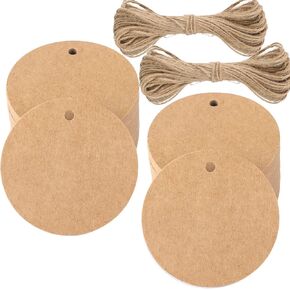 G2PLUS 100PCS Round Gift Tags with String, 2.2 Inch Blank White Paper Tag in Kuwait