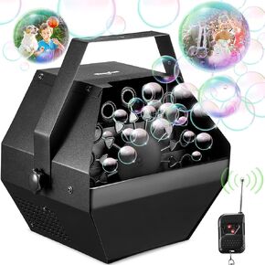Theefun Bubble Machine: Wired and Wireless Remote Control Bubble Blower Machine with Over 800+ Bubbles/M, Plug-in Kids Bubble Machine for Parties Wedding Birthday-Indoor & Outdoor Use with AC Adapter