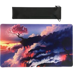 سجادة لعب Lxuosaa لـ MTG مقاس 24 × 14 بوصة، سجادة ألعاب بطاقات التداول مع حقيبة تخزين، شجرة in Kuwait