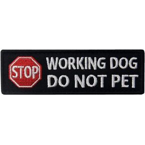 Service Dog No Touch No Talk Warning Vests/Harnesses Patch Embroidered Badge Fastener Hook & Loop Emblem