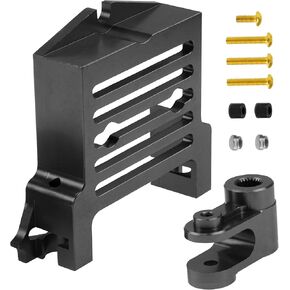 Vgoohobby Aluminum Alloy Standard Servo Mount Servo Adapter Bracket w/Servo Horn Compatible with Traxxas 1/5 X-Maxx 6S 8S RC Truck (Blue)