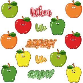 Whaline 45Pcs Sping Flower Cut-Outs Bulletin Board Decor Colorful Potted Floral When We Learn When We Grow Cutouts Springtime Classroom Decor with 100 Pcs Glue Points for School DIY Projects