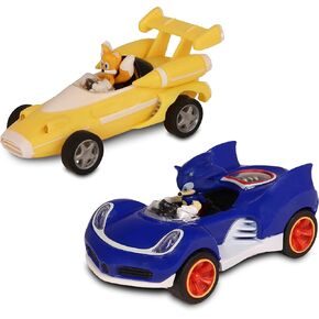 NKOK Sonic Transformed All-Stars Racing 2 Pack Pull Back Action: Tails and Sonic Hedgehog, Two Vehicles, Video Game Legends, No Batteries Required, Pull Back – Release - and Watch it go in Kuwait