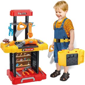 طقم أدوات للأطفال من UNIH مع مثقاب كهربائي للأطفال طقم أدوات تعلم للعب التظاهري، ألعاب داخلية وخارجية هدية للأولاد بعمر عامين in Kuwait