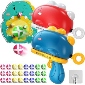 Doloowee Outdoor Toys for 3 4 5 6 Year Old Kids, Dinosaur Dart Board with Sticky Balls for Kids Ages 3-5 6-8, Indoor Outdoor Games Christmas Birthday Gifts for 3 4 5 6-8+ Year Old (Green)