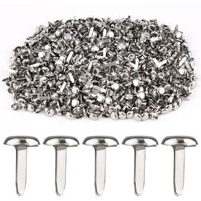 AIEX 600pcs Metal Paper Fasteners Round Copper Fasteners Split Pins for DIY Crafts Projects Scrapbooking Office 0.47x0.3inch (Silver) in Kuwait