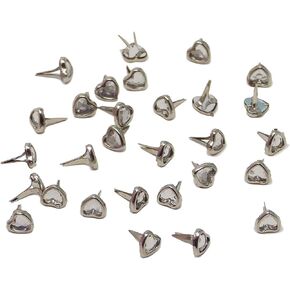 Mini Crystal Heart Brads for Crafts & Scrapbooking Silver Brads 6mm Pack of 100 in Saudi Arabia