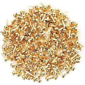 100 قطعة من أدوات تثبيت الورق الذهبية، أدوات تثبيت معدنية نحاسية مستديرة مزخرفة لصناعة الفن، لوازم الأعمال اليدوية للأطفال والمشروعات المدرسية اليدوية (8 × 15 مم) in Kuwait