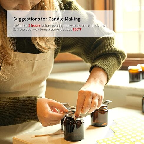 PinCute 400 قطعة من ملصقات فتيل الشموع، تلتصق بثبات في ملصقات فتيل الشمع الساخن لصنع الشموع in Kuwait