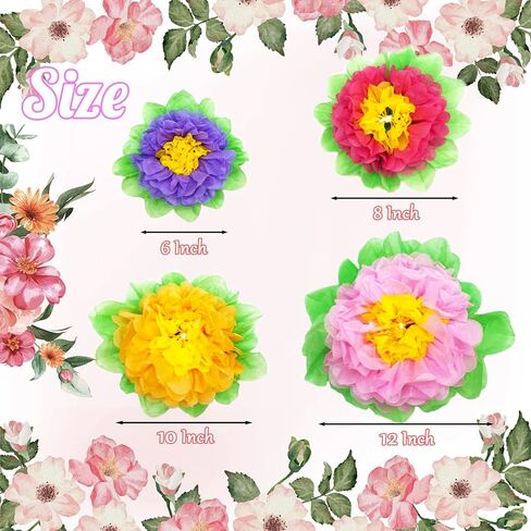 20 قطعة من الزهور الورقية بنمط فييستا، زهور ورقية ملونة لتزيين الحفلات ذات الطابع الخاص والكرنفالات والحرف اليدوية وخلفية الزفاف وحفلات اعياد الميلاد in Kuwait