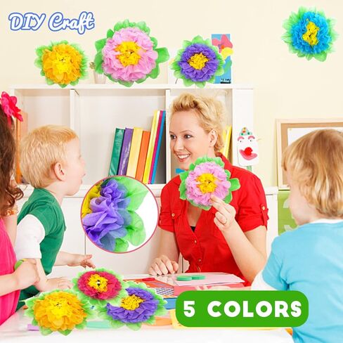 20 قطعة من الزهور الورقية بنمط فييستا، زهور ورقية ملونة لتزيين الحفلات ذات الطابع الخاص والكرنفالات والحرف اليدوية وخلفية الزفاف وحفلات اعياد الميلاد in Kuwait