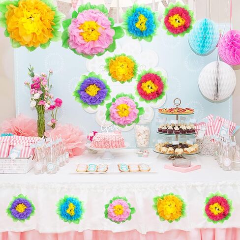 20 قطعة من الزهور الورقية بنمط فييستا، زهور ورقية ملونة لتزيين الحفلات ذات الطابع الخاص والكرنفالات والحرف اليدوية وخلفية الزفاف وحفلات اعياد الميلاد in Kuwait