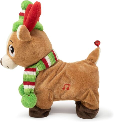 Cuddle Barn | Tooty Rudy 10" Reindeer Animated Stuffed Animal Plush Toy for Christmas | Xmas Reindeer Walks, Shakes Tail, and Makes Farting Sounds | Plays We Wish You a Smelly Christmas in Saudi Arabia