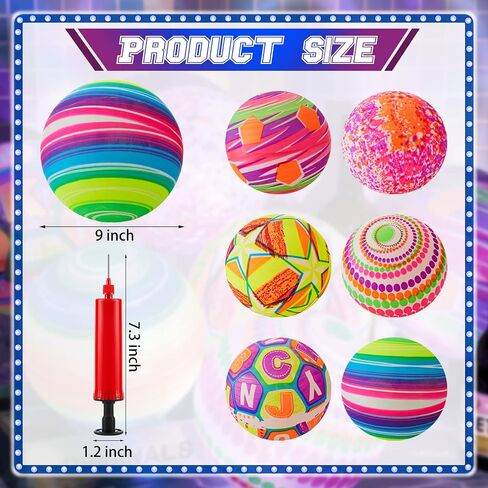 6 Pcs Glow in The Dark Balls 9 Inch 10 Inch Light up Ball Mixed Large Inflatable LED Beach Ball Pool Bright Ball with Pump for Kids Bouncy Kick Balls for Outdoor Indoor Game Beach Playground in Saudi Arabia