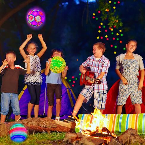 6 Pcs Glow in The Dark Balls 9 Inch 10 Inch Light up Ball Mixed Large Inflatable LED Beach Ball Pool Bright Ball with Pump for Kids Bouncy Kick Balls for Outdoor Indoor Game Beach Playground in Saudi Arabia