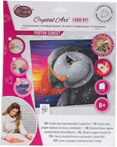مجموعة بطاقات التهنئة من Craft Buddy DIY المصنوعة من الكريستال / اللوحة الماسية - غروب الشمس البفن in Kuwait