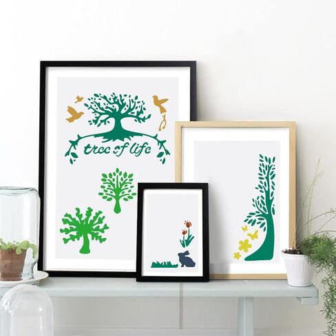 BENECREAT 4 قطع استنسل نقش معدني مقاس 10.16 سم × 17.78 سم استنسل معدني لرقم الحروف لنحت الخشب والرسومات وحرق الخشب، مشروع النقش وسجل القصاصات in Kuwait