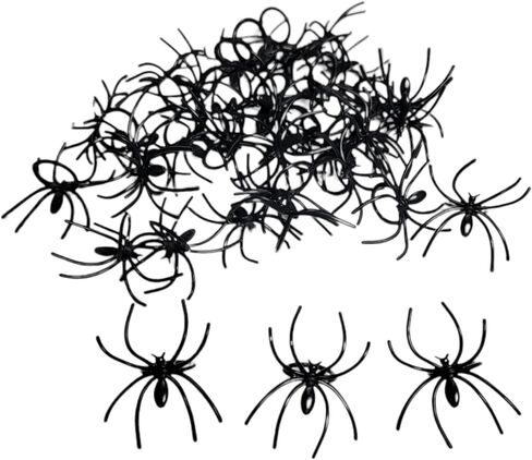 Black Halloween Realistic Spider Rings 36 Pcs. (Plastic) Kids Size! Great Bulk Pack for Party Favor, Cup Cake Decor Toppers, Costume Accessory. (36 Pack) in Saudi Arabia