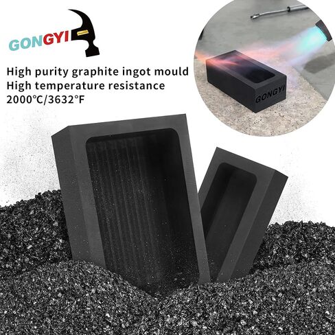 GONGYI (#2-1KG-55ML) High Purity Graphite Ingot Mold Gold-Silver-Aluminum-Copper-Brass-Zinc-Lead Alloy Metal Casting Mould in Kuwait