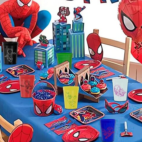 24 قطعة من Hbavfihnbg Spidey وأصدقائه المذهلين هدايا الحفلات، 12 أونصة Spidey وأصدقائه المذهلين، أكواب بلاستيكية قابلة لإعادة الاستخدام، لوازم الحفلات Spidey، أكواب الشرب لمحبي العنكبوت، ديكورات الحفلات Spidey in Kuwait