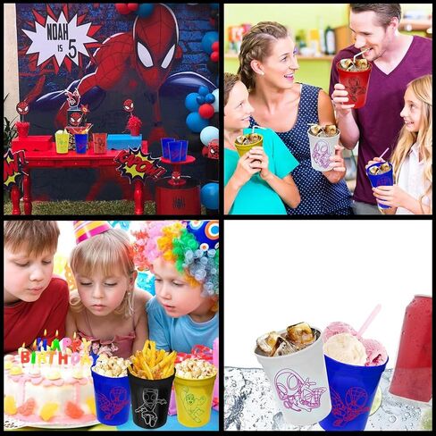 24 قطعة من Hbavfihnbg Spidey وأصدقائه المذهلين هدايا الحفلات، 12 أونصة Spidey وأصدقائه المذهلين، أكواب بلاستيكية قابلة لإعادة الاستخدام، لوازم الحفلات Spidey، أكواب الشرب لمحبي العنكبوت، ديكورات الحفلات Spidey in Kuwait