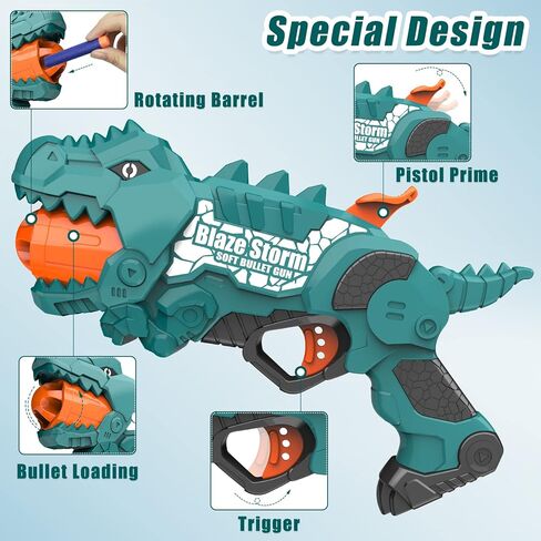 Zecong Girls Toy Gun for Nerf Guns Bullet، مسدس لعبة مسدس صغير مع 20 قطعة من السهام الرغوية الناعمة، 5 سهام في برميل دوار وبراغي عمل، لعبة إطلاق نار للداخل والخارج (وردي) in Kuwait