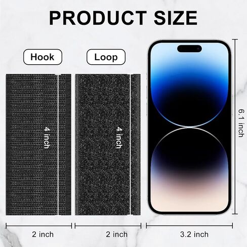 24 حزمة من شريط الخطاف والحلقة - شريط مزدوج الجوانب 1 × 4 بوصة، شريط قوي شديد التحمل، شرائط لاصقة على الحائط مع شريط تثبيت قوي للمكتب المنزلي والمدرسة in Kuwait