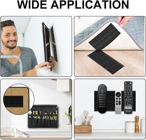 24 حزمة من شريط الخطاف والحلقة - شريط مزدوج الجوانب 1 × 4 بوصة، شريط قوي شديد التحمل، شرائط لاصقة على الحائط مع شريط تثبيت قوي للمكتب المنزلي والمدرسة in Kuwait