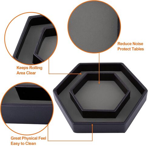 SIQUK Dice Tray with Lid Hexagon Dice Rolling Tray Dice Holder for Dice Games Like RPG, DND and Other Table Games, Purple in Kuwait