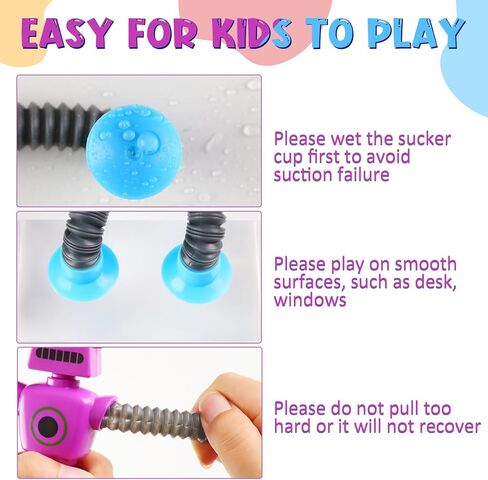 GOHEYI 4 Pack LED Pop Tubes Robot Fidget Toys for Kids, Telescopic Suction Cup Robot Fidget Toys for Autistic Children, Christmas Birthdy Gifts for Boys Girls Classroom Prizes for Students in Kuwait