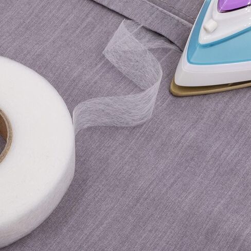 قطعتان من شريط WIPAZY للكي على الحاشية لصناعة النسيج بدون خياطة - شريط حاشية مدمج لاصق متين - شريط حاشية لاصق للقماش المصنوع يدويًا للتنانير والسراويل والملابس - 2.54 سم × 70 ياردة لكل قطعة in Kuwait
