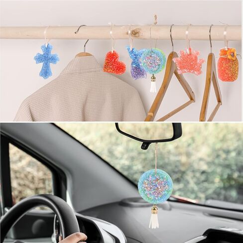 Aoibrloy 60PCS Freshie Making Kit, Car Freshies Starter Kit with Unscented Aroma Beads, Freshies Cutters, Mica Pigment, Bags, Rope and Accessories for Making Car Air Freshener in Kuwait