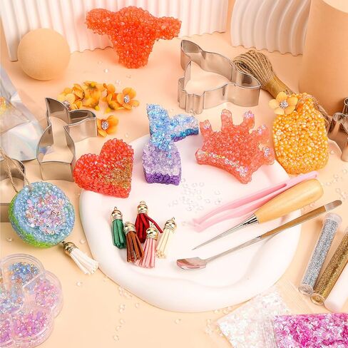 Aoibrloy 60PCS Freshie Making Kit, Car Freshies Starter Kit with Unscented Aroma Beads, Freshies Cutters, Mica Pigment, Bags, Rope and Accessories for Making Car Air Freshener in Kuwait